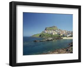 Rocky Coast and the Houses and Fort of Castelsardo on the Island of Sardinia, Italy, Mediterranean-Terry Sheila-Framed Photographic Print