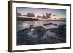 Rocky Coast at Treyarnon Bay at Sunset, Cornwall, England, United Kingdom, Europe-Matthew-Framed Photographic Print