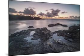 Rocky Coast at Treyarnon Bay at Sunset, Cornwall, England, United Kingdom, Europe-Matthew-Mounted Photographic Print