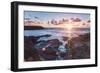 Rocky Coast at Treyarnon Bay at Sunset, Cornwall, England, United Kingdom, Europe-Matthew-Framed Photographic Print