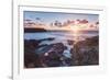 Rocky Coast at Treyarnon Bay at Sunset, Cornwall, England, United Kingdom, Europe-Matthew-Framed Photographic Print