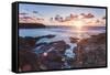 Rocky Coast at Treyarnon Bay at Sunset, Cornwall, England, United Kingdom, Europe-Matthew-Framed Stretched Canvas