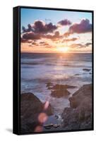 Rocky Coast at Treyarnon Bay at Sunset, Cornwall, England, United Kingdom, Europe-Matthew-Framed Stretched Canvas