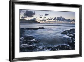 Rocky Coast at Treyarnon Bay at Sunset, Cornwall, England, United Kingdom, Europe-Matthew-Framed Photographic Print