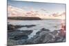 Rocky Coast at Treyarnon Bay at Sunset, Cornwall, England, United Kingdom, Europe-Matthew Williams-Ellis-Mounted Photographic Print