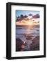 Rocky Coast at Treyarnon Bay at Sunset, Cornwall, England, United Kingdom, Europe-Matthew-Framed Photographic Print