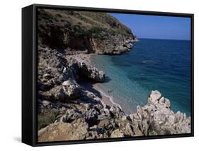 Rocky Coast, Island of Sicily, Italy, Mediterranean-Julian Pottage-Framed Stretched Canvas