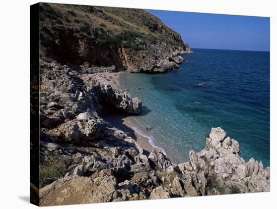 Rocky Coast, Island of Sicily, Italy, Mediterranean-Julian Pottage-Stretched Canvas