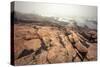 Rocky Coast Line Meets Atlantic Ocean at Bass Rocks, Gloucester on a Foggy Afternoon., 1978 (Photo)-Nathan Benn-Stretched Canvas