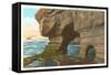 Rocky Coast, Ocean Beach, San Diego, California-null-Framed Stretched Canvas