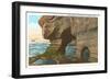 Rocky Coast, Ocean Beach, San Diego, California-null-Framed Art Print