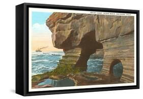 Rocky Coast, Ocean Beach, San Diego, California-null-Framed Stretched Canvas