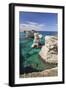 Rocky Coast with Stone Pillars, the Mediterranean Sea, Apulia, Italy-Markus Lange-Framed Photographic Print