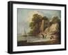 ''Rocky Coastal Scene with Ruined Castle, Boats and Fishermen', 1780-1781 (1946)-Thomas Gainsborough-Framed Giclee Print
