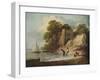 ''Rocky Coastal Scene with Ruined Castle, Boats and Fishermen', 1780-1781 (1946)-Thomas Gainsborough-Framed Giclee Print