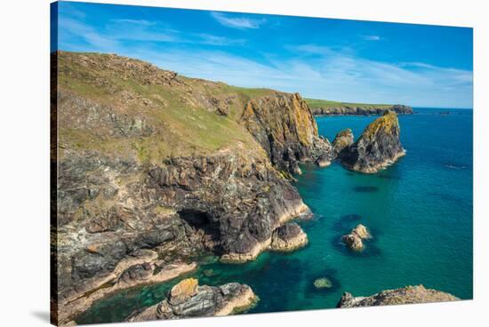 Rocky coastal scenery at Kynance Cove on the Lizard Peninsula in Cornwall, England-Andrew Michael-Stretched Canvas