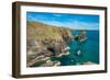 Rocky coastal scenery at Kynance Cove on the Lizard Peninsula in Cornwall, England-Andrew Michael-Framed Photographic Print