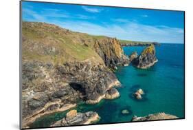 Rocky coastal scenery at Kynance Cove on the Lizard Peninsula in Cornwall, England-Andrew Michael-Mounted Photographic Print