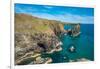 Rocky coastal scenery at Kynance Cove on the Lizard Peninsula in Cornwall, England-Andrew Michael-Framed Photographic Print