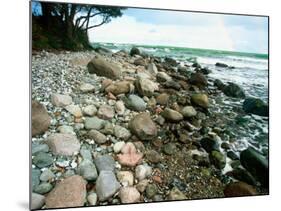 Rocky Coastline and Rainbow, Jasmund National Park, Island of Ruegen, Germany-Christian Ziegler-Mounted Photographic Print