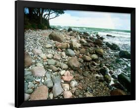 Rocky Coastline and Rainbow, Jasmund National Park, Island of Ruegen, Germany-Christian Ziegler-Framed Photographic Print