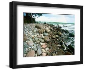 Rocky Coastline and Rainbow, Jasmund National Park, Island of Ruegen, Germany-Christian Ziegler-Framed Photographic Print