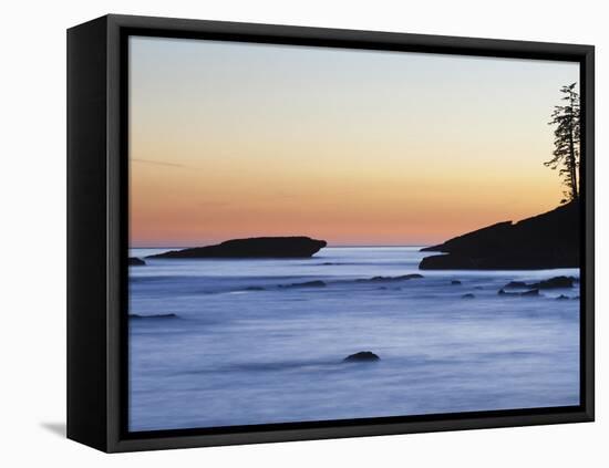 Rocky Coastline at Dusk, West Coast Trail, British Columbia, Canada.-Ethan Welty-Framed Stretched Canvas