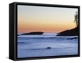 Rocky Coastline at Dusk, West Coast Trail, British Columbia, Canada.-Ethan Welty-Framed Stretched Canvas