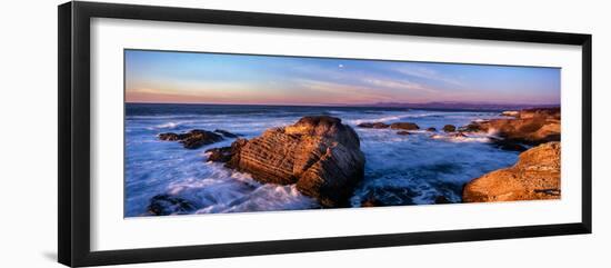 Rocky coastline at sunset, Montana de Oro State Park, Morro Bay, California, USA-null-Framed Photographic Print