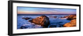 Rocky coastline at sunset, Montana de Oro State Park, Morro Bay, California, USA-null-Framed Photographic Print