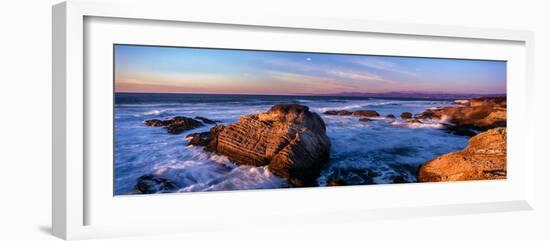 Rocky coastline at sunset, Montana de Oro State Park, Morro Bay, California, USA-null-Framed Photographic Print