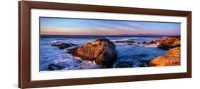 Rocky coastline at sunset, Montana de Oro State Park, Morro Bay, California, USA-null-Framed Photographic Print