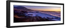 Rocky coastline at sunset, Montana de Oro State Park, Morro Bay, California, USA-null-Framed Photographic Print