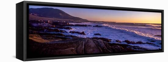 Rocky coastline at sunset, Montana de Oro State Park, Morro Bay, California, USA-null-Framed Stretched Canvas