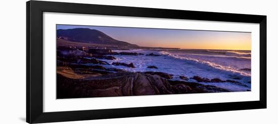 Rocky coastline at sunset, Montana de Oro State Park, Morro Bay, California, USA-null-Framed Photographic Print