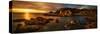 Rocky coastline at sunset, Point of Sleat, Isle of Skye, Scotland-null-Stretched Canvas