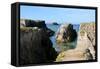 Rocky Coastline of Quiberon in France-Christian Musat-Framed Stretched Canvas