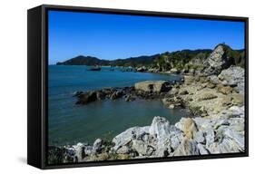 Rocky Coastline of the Abel Tasman National Park, South Island, New Zealand, Pacific-Michael-Framed Stretched Canvas