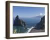 Rocky Coastline with Lava Rock Columns Jutting Out of the Ocean, Northern Madeira, Portugal, Atlant-James Emmerson-Framed Photographic Print