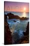 Rocky Cove and Sunset - Aloha (Jesse Estes)-Lantern Press-Stretched Canvas