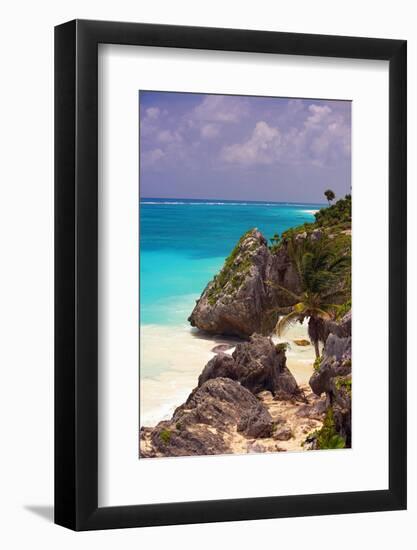 Rocky Cove, Tulum Beach, Yucatan, Mexico-George Oze-Framed Photographic Print