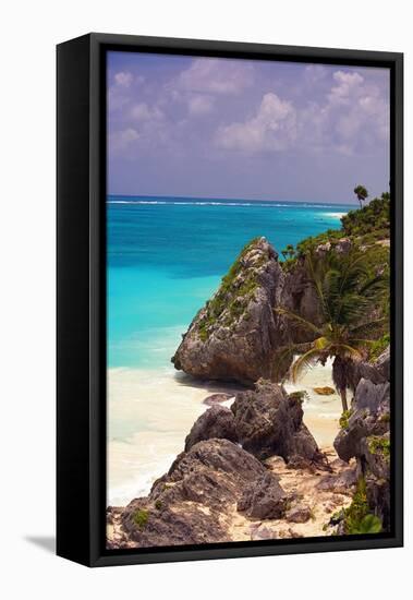 Rocky Cove, Tulum Beach, Yucatan, Mexico-George Oze-Framed Stretched Canvas