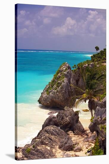 Rocky Cove, Tulum Beach, Yucatan, Mexico-George Oze-Stretched Canvas
