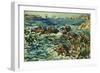 Rocky Cove with Village and Sketch of Rocks-Maurice Brazil Prendergast-Framed Giclee Print