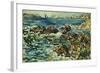 Rocky Cove with Village and Sketch of Rocks-Maurice Brazil Prendergast-Framed Giclee Print