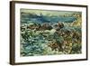 Rocky Cove with Village and Sketch of Rocks-Maurice Brazil Prendergast-Framed Giclee Print