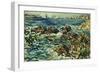 Rocky Cove with Village and Sketch of Rocks-Maurice Brazil Prendergast-Framed Giclee Print