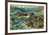 Rocky Cove with Village and Sketch of Rocks-Maurice Brazil Prendergast-Framed Giclee Print