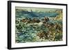 Rocky Cove with Village and Sketch of Rocks-Maurice Brazil Prendergast-Framed Giclee Print