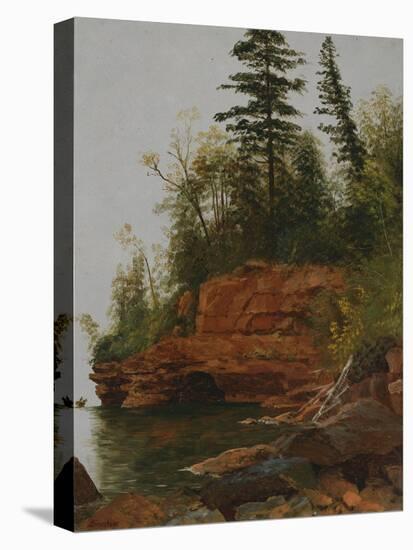 Rocky Cove-Albert Bierstadt-Stretched Canvas